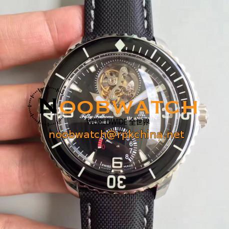 Replica Blancpain Fifty Fathoms Tourbillon 5025-1530-52A ZF Stainless Steel Black Dial Swiss 25A