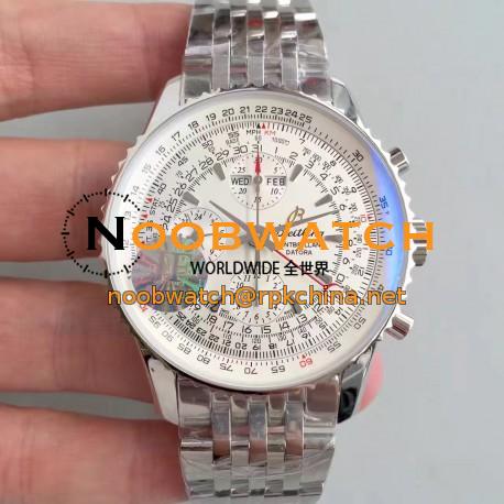 Replica Breitling Navitimer Montbrillant Datora A21330 JF Stainless Steel White Dial Swiss 7750