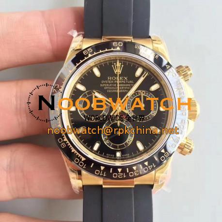 Replica Rolex Daytona Cosmograph 116518LN JH Yellow Gold Black Dial Swiss 4130 Run 6@SEC