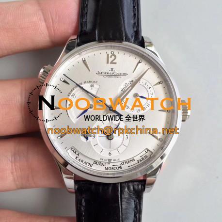 Replica Jaeger-LeCoultre Master Geographic Steel 1428421 BF Stainless Steel Silver Dial Swiss Caliber 939A/1