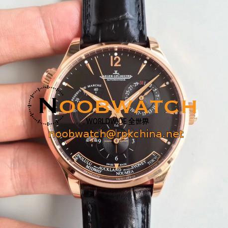 Replica Jaeger-LeCoultre Master Geographic Gold 1422521 BF Rose Gold Black Dial Swiss Caliber 939A/1