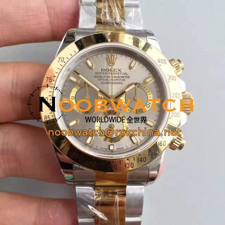 Replica Rolex Daytona Cosmograph 116503 JF Stainless Steel & Yellow Gold Grey Dial Swiss 7750 Run 6@SEC
