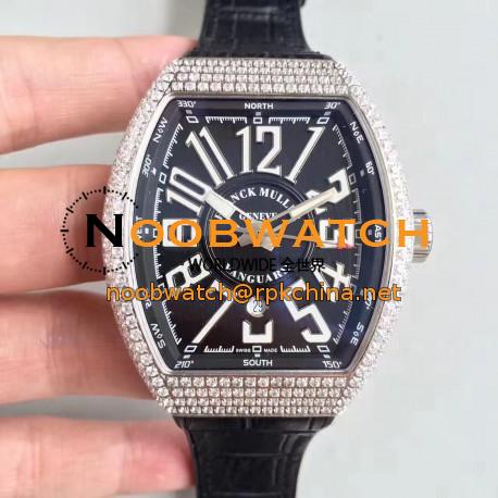 Replica Franck Muller Vanguard V45 LE Titanium & Diamonds Black Dial Swiss 2824-2