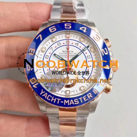 Replica Rolex Yacht-Master II 116681 JF Stainless Steel & Rose Gold White Dial Swiss 7750
