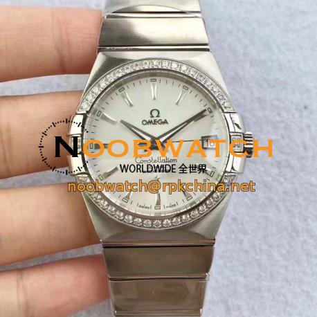 Replica Omega Constellation 123.55.38.20.99.001 38MM SSS Stainless Steel & Diamonds Silver Dial Swiss 8500