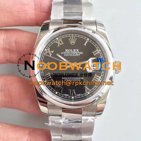 Replica Rolex Datejust 36MM 116234 MIT Stainless Steel 904L Black Dial Swiss 3135