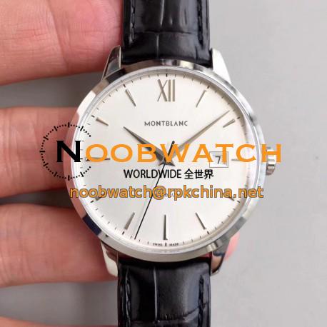 Replica Montblanc Heritage Spirit Date Automatic 111622 ER Stainless Steel Silver Dial Swiss MB 24.17