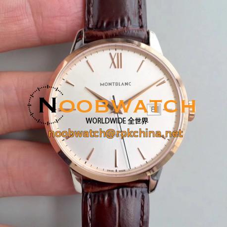 Replica Montblanc Heritage Spirit Date Automatic 111624 ER Stainless Steel & Rose Gold Silver Dial Swiss MB 24.17