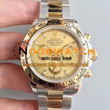 Replica Rolex Daytona Cosmograph 116503 3A 18K Yellow Gold Wrapped & Stainless Steel 904L Champagne Dial Swiss 7750 Run 6@SEC