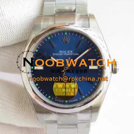 Replica Rolex Oyster Perpetual 39 114300 2018 UB Stainless Steel Blue Dial Swiss 2836-2
