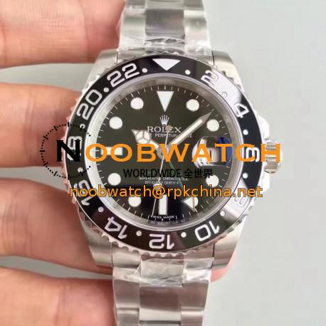 Replica Rolex GMT-Master II 116710LN V7 Stainless Steel Black Dial Swiss 3186