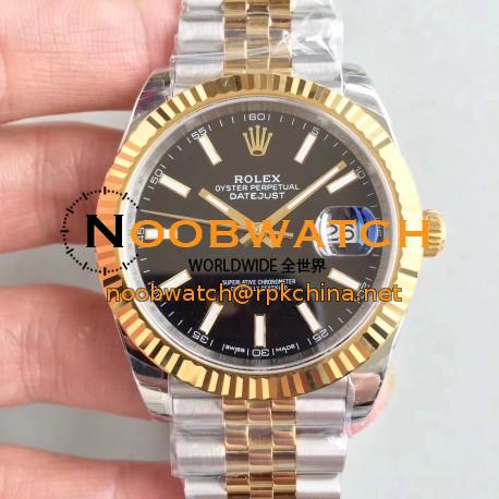 Replica Rolex Datejust II 116333 41MM EW Stainless Steel & Yellow Gold Black Dial Swiss 3235
