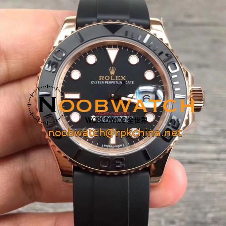 Replica Rolex Yacht-Master 40 116655 2018 V9 Rose Gold Black Dial Swiss 3135