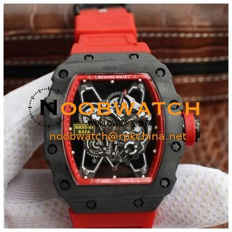 Replica Richard Mille RM035-01 Rafa Forged Carbon Red Dial M9015