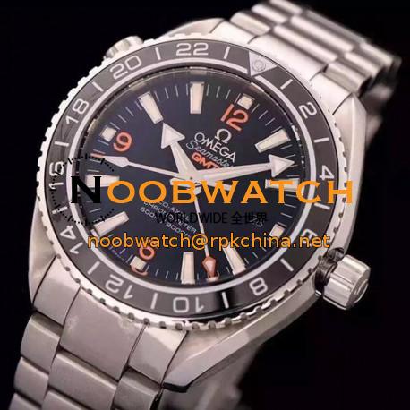 Replica Omega Seamaster Planet Ocean GMT Stainless Steel Black Dial Swiss 8605