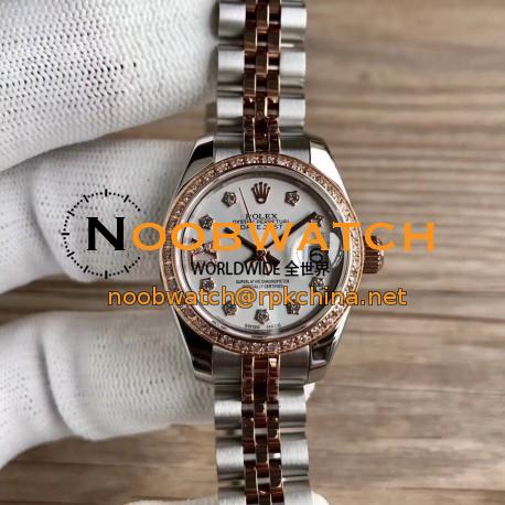 Replica Rolex Lady Datejust 28 279381RBR 28MM WF Stainless Steel & Rose Gold Mother Of Pearl Dial Swiss 2671