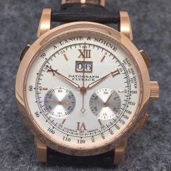 Replica A. Lange & Sohne Datograph Flyback BM Rose Gold White Dial Swiss Lemania