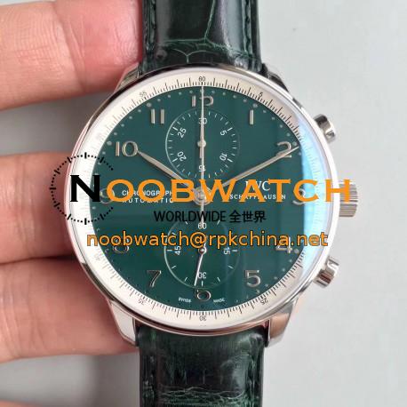 Replica IWC Portugieser Chronograph Edition 150 Years IW371601 YL Stainless Steel Green Dial Swiss 69355