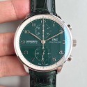 Replica IWC Portugieser Chronograph Edition 150 Years IW371601 YL Stainless Steel Green Dial Swiss 69355
