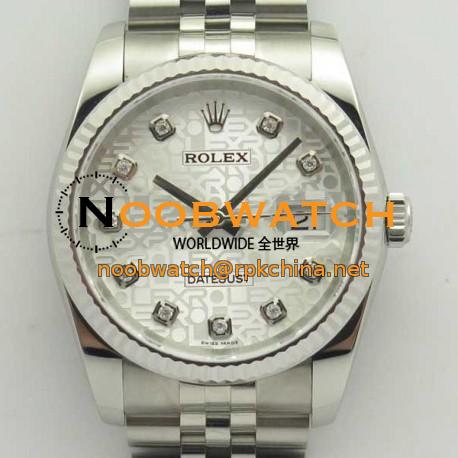 Replica Rolex Datejust 36MM 116234 DJ V2 Stainless Steel Silver Anniversary Jubilee Dial Swiss 3135