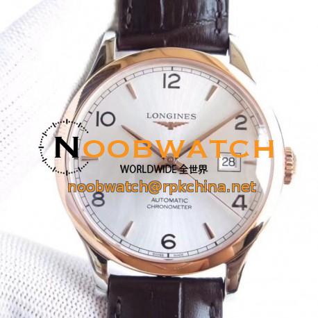 Replica Longines Record L2.821.4.76.2 AF Stainless Steel & Rose Gold Silver Dial Swiss L888.4