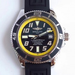 Replica Breitling Superocean 42 Abyss Yellow A1736402/BA32 ZF Stainless Steel Black & Yellow Dial Swiss 2824-2