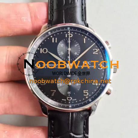 Replica IWC Portugieser Chronograph IW371447 ZF Stainless Steel Black Dial Swiss 7750