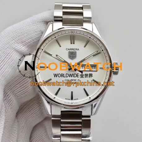 Replica Tag Heuer Carrera Calibre 5 Day-Date 41MM WAR201B.BA0723 N Stainless Steel White Dial Swiss 2836-2