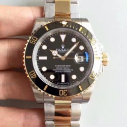 Replica Rolex Submariner Date 116613LN 2018 N V8S 24K Yellow Gold Wrapped & Stainless Steel Black Dial Swiss 3135