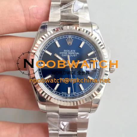Replica Rolex Datejust 36MM 126234 AR Stainless Steel 904L Blue Dial Swiss 3235