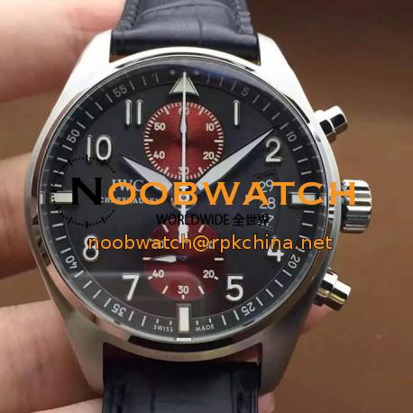 Replica IWC Pilot IW387808 Chronograph Stainless Steel Black & Red Dial Swiss 7750