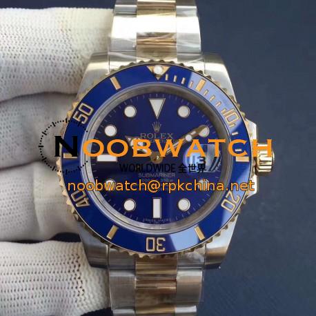 Replica Rolex Submariner Date 116613LB N V8S 24K Yellow Gold Wrapped & Stainless Steel Blue Dial Swiss 3135