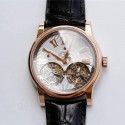Replica Roger Dubuis Hommage Double Flying Tourbillon RDDBHO0562 JB Rose Gold Silver Dial Swiss RD100