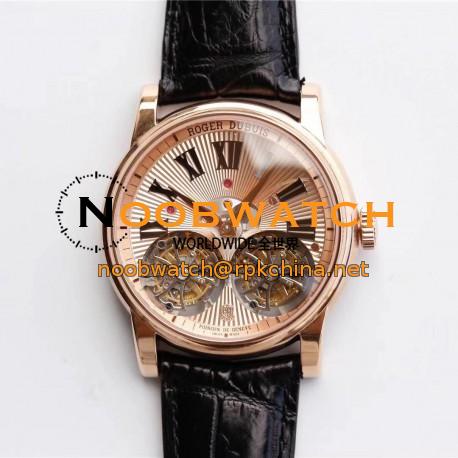 Replica Roger Dubuis Hommage Double Flying Tourbillon RDDBHO0562 JB Rose Gold Rose Gold Dial Swiss RD100