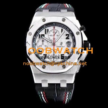 Replica Audemars Piguet Royal Oak Offshore Pride Of Mexico 26297IS.OO.D101CR.01 JF V2 Stainless Steel White Dial Swiss 7750