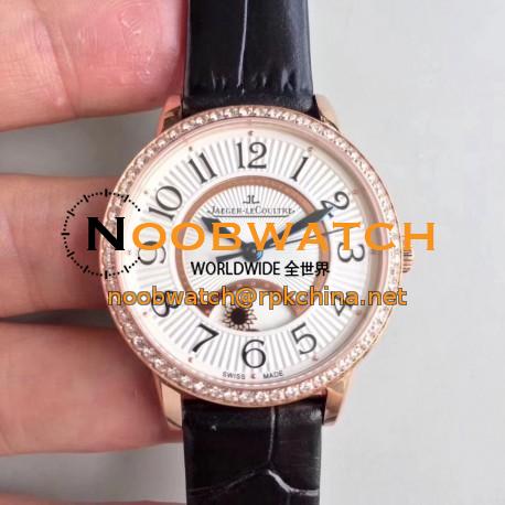 Replica Jaeger-LeCoultre Ladies Rendez-Vous Night & Day 3442430 34MM Noob Rose Gold & Diamonds White Dial Swiss 898A/1