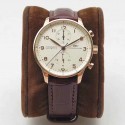 Replica IWC Portugieser Chronograph IW371480 ZF V2 Rose Gold White Dial Swiss 7750