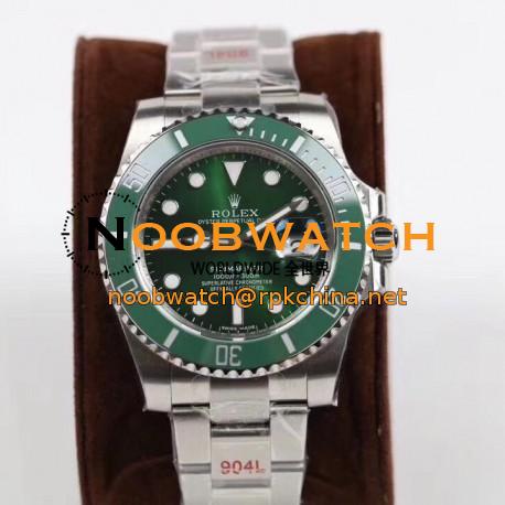 Replica Rolex Submariner Date 116610LV GM Stainless Steel 904L Green Dial Swiss 3135