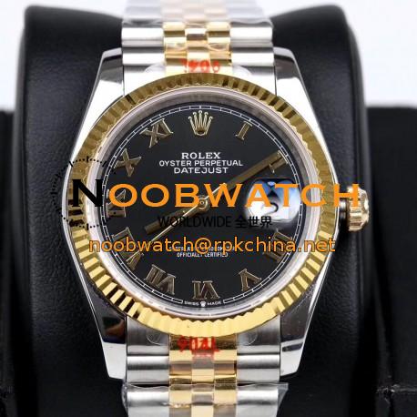 Replica Rolex Datejust 36MM 116233 GM Stainless Steel 904L & Yellow Gold Black Dial Swiss 2824-2