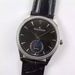 Replica Jaeger-LeCoultre Master Ultra Thin Moon Stainless Steel Black Dial Swiss JLC 925