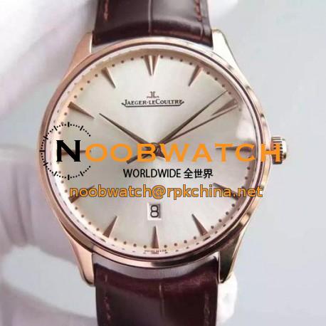 Replica Jaeger-LeCoultre Master Ultra Thin Date Rose Gold Silver Dial Swiss JLC 899