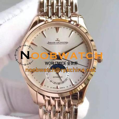 Replica Jaeger-LeCoultre Master Ultra Thin Moon Rose Gold Silver Dial Swiss JLC 925