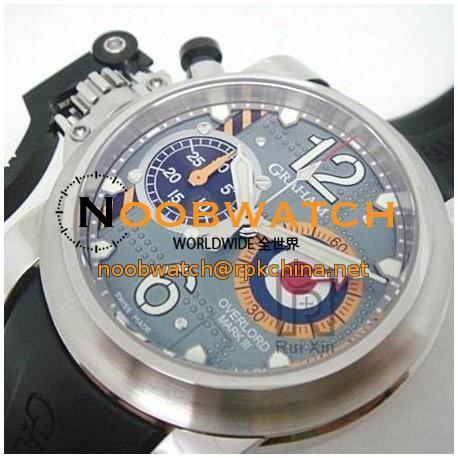 Replica Graham Chronofighter Oversize Stainless Steel Blue Dial Swiss 7750