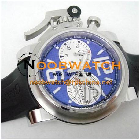 Replica Graham Chronofighter Oversize Stainless Steel Blue & White Dial Swiss 7750