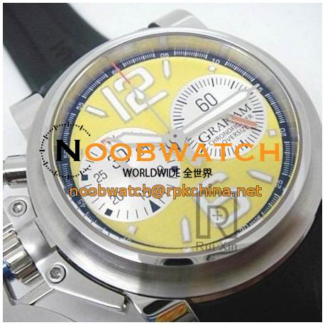 Replica Graham Chronofighter Oversize Stainless Steel Yellow Dial Swiss 7750