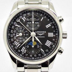 Replica Longines Conquest Classic Chronograph Moonphase Stainless Steel Black Dial Swiss 7751