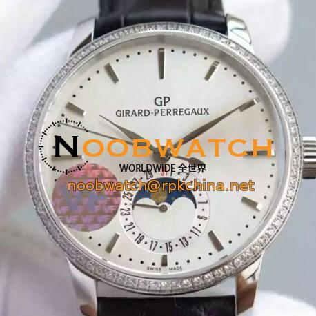 Replica Girard Perregaux 1966 Stainless Steel & Diamonds White Dial Swiss GP 033MO