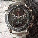 Replica Omega Seamaster Planet Ocean Chronograph Olympics Stainless Steel Black Dial Swiss 7750