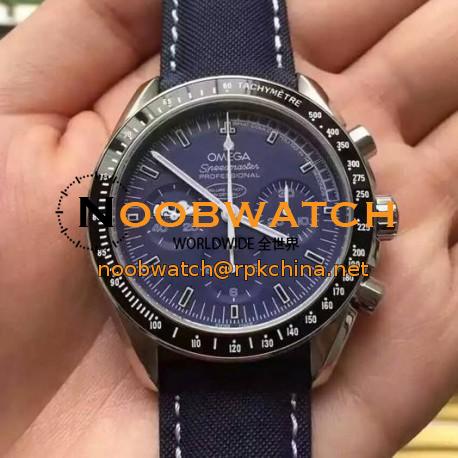 Replica Omega Speedmaster Moonwatch Anniversary Silver Snoopy Stainless Steel Blue Dial Swiss 9300
