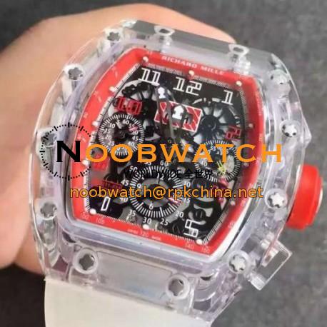 Replica Richard Mille RM011-FM Shappire Red & Skeleton Dial Swiss 7750